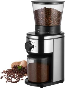 Ollygrin Conical Burr Coffee Grinder, Electric Burr Coffee Grinder with 30 Grind Settings for 2-12 Cups (BK01)